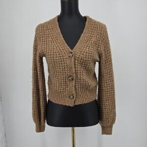 Abercrombie & Fitch Cozy Brown Women's Sweater Short Cardigan Size XS